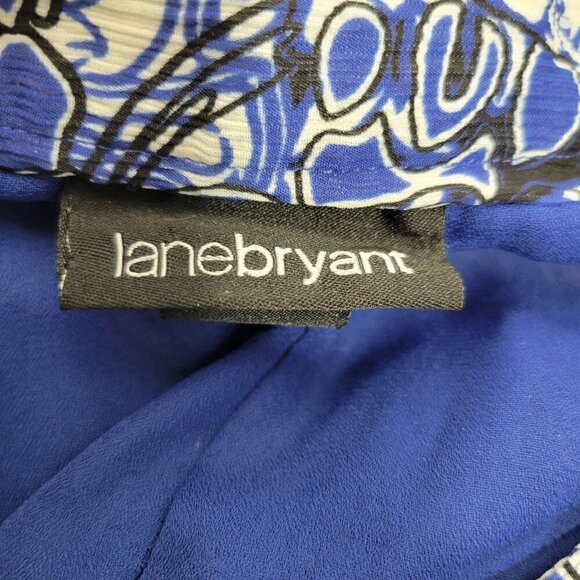 Lane Bryant Women's Floral Electric Blue Side Slit Maxi Skirt Size 14 - Picture 9 of 12